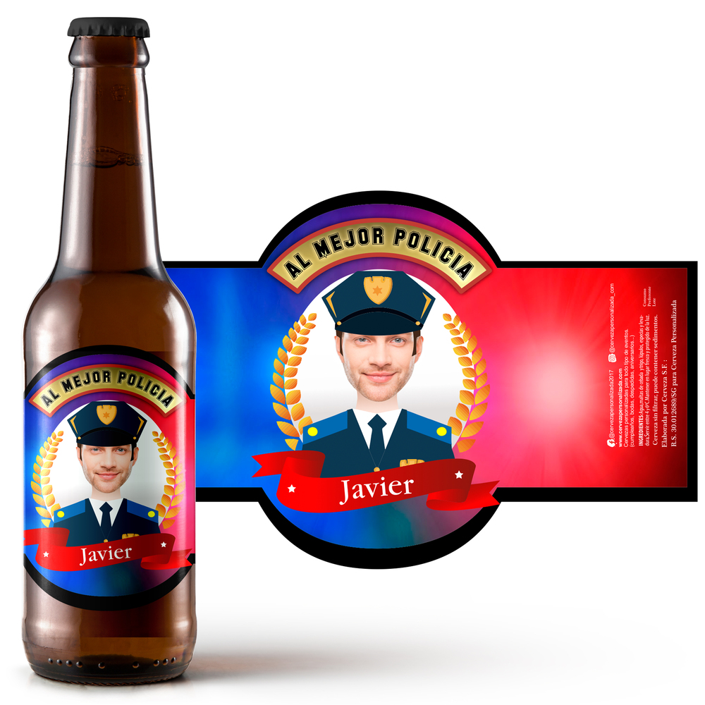 El Mejor Policia | Etiqueta Personalizada Profesiones - Pack de Cervezas