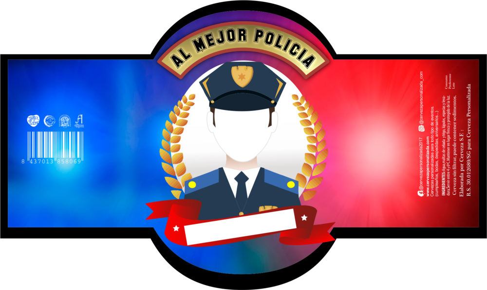 El Mejor Policia | Etiqueta Personalizada Profesiones - Pack de Cervezas - Imagen 5