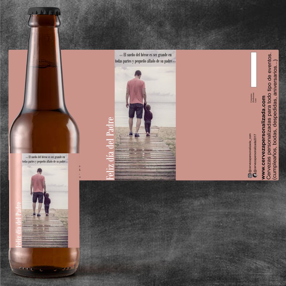 El Sueño Del Héroe | Etiqueta Personalizada Dia Del Padre- Pack de Cervezas - Imagen 4