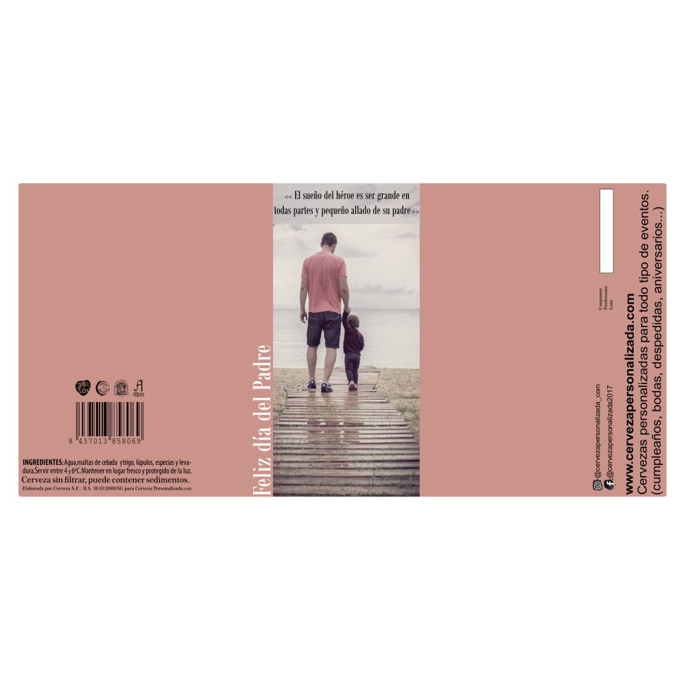 El Sueño Del Héroe | Etiqueta Personalizada Dia Del Padre- Pack de Cervezas - Imagen 2