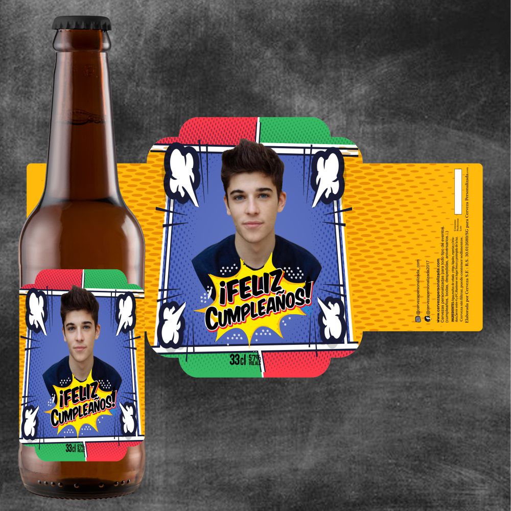 Comic | Etiqueta Personalizada Cumpleaños - Pack de Cervezas - Imagen 4