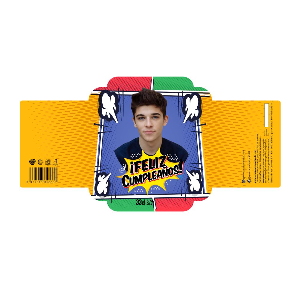 Comic | Etiqueta Personalizada Cumpleaños - Pack de Cervezas - Imagen 2