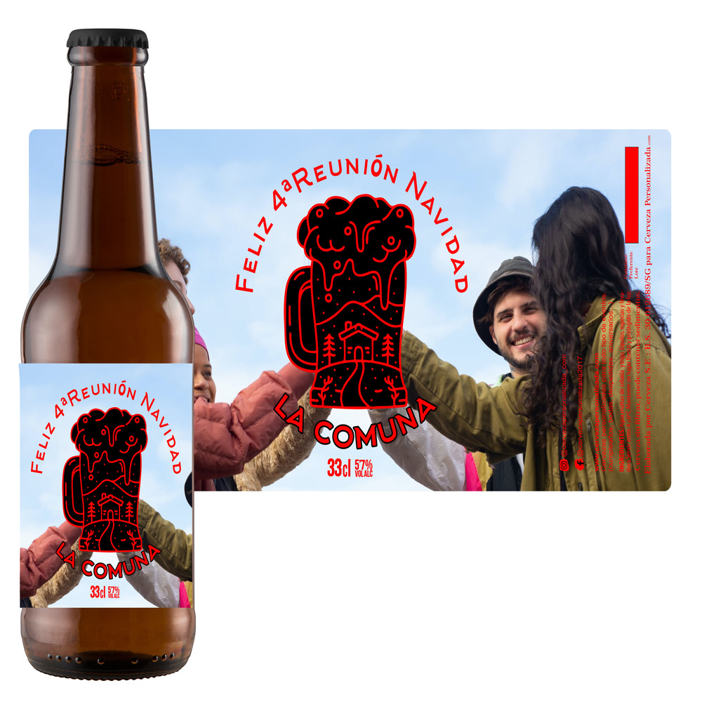 4ª Reunión Familiar | Etiqueta Personalizada Navidad - Pack de Cervezas
