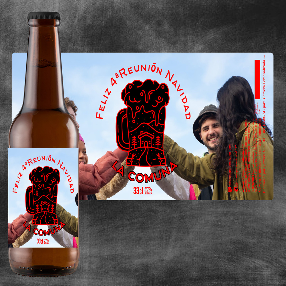 4ª Reunión Familiar | Etiqueta Personalizada Navidad - Pack de Cervezas - Imagen 4