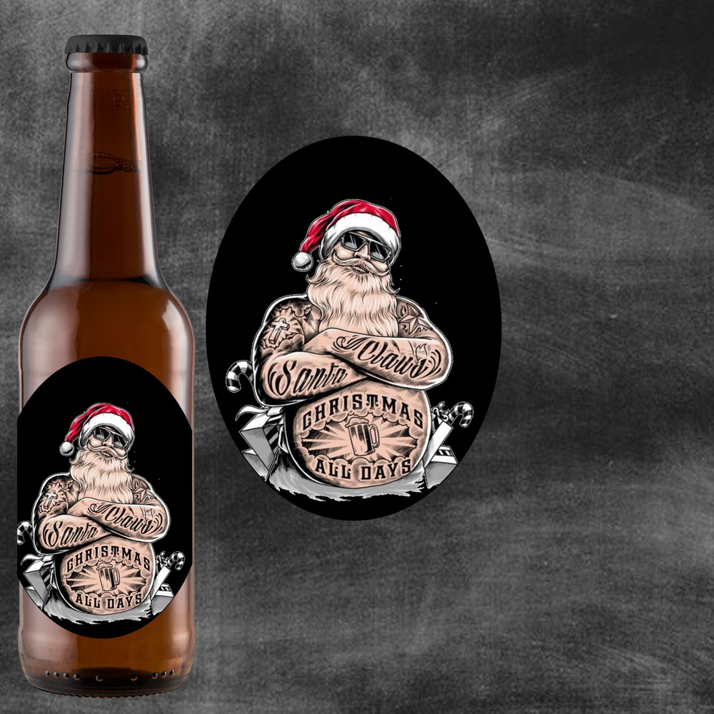 Santa Claus | Etiqueta Personalizada Navidad - Pack de Cervezas - Imagen 4