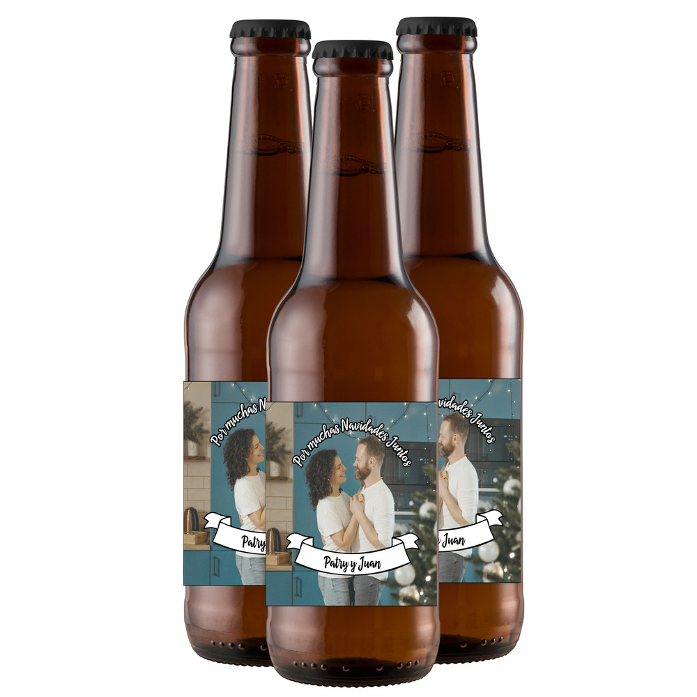 Navidad Juntos  | Etiqueta Personalizada Navidad - Pack de Cervezas - Imagen 3