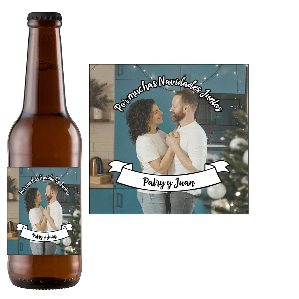 Navidad Juntos  | Etiqueta Personalizada Navidad - Pack de Cervezas