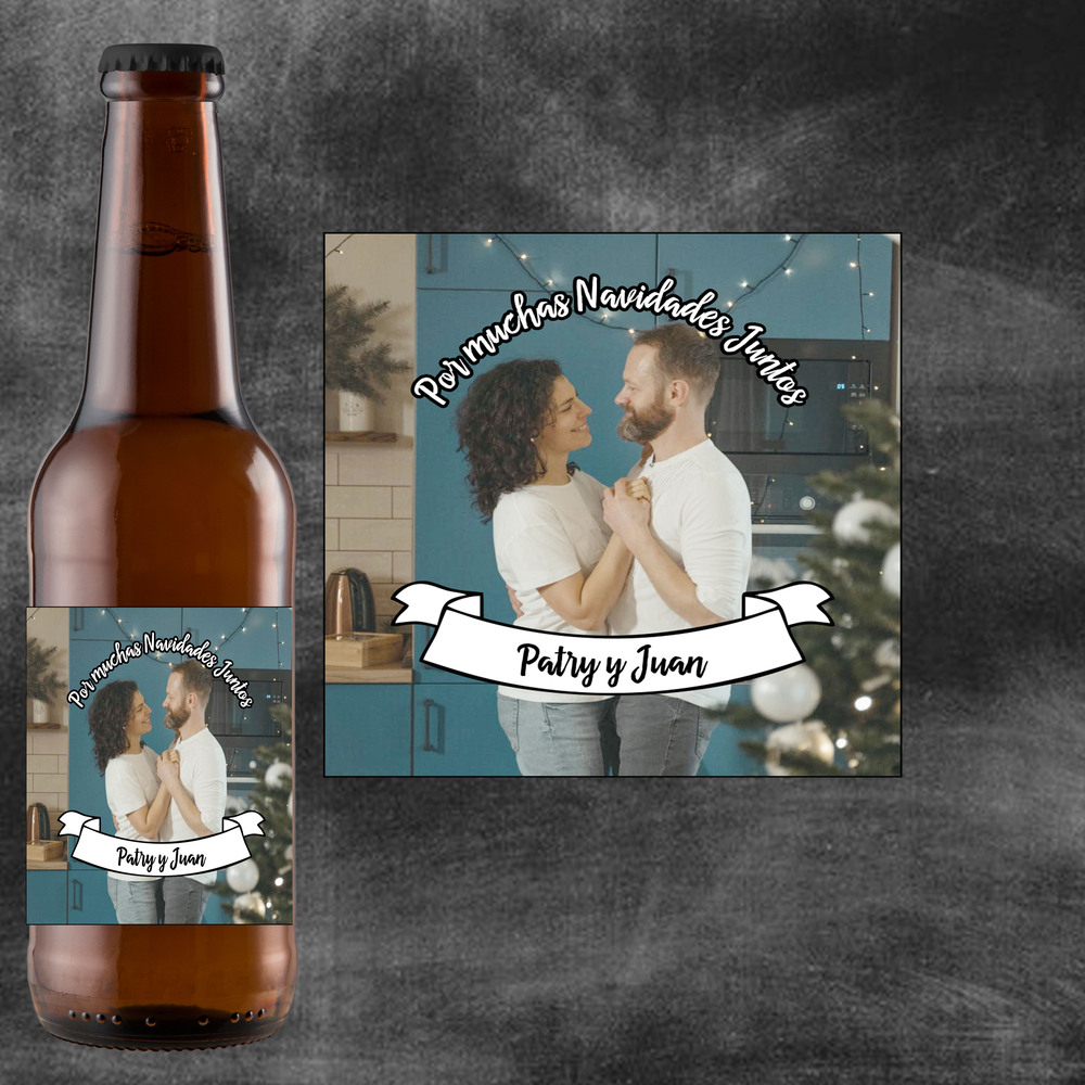 Navidad Juntos  | Etiqueta Personalizada Navidad - Pack de Cervezas - Imagen 4