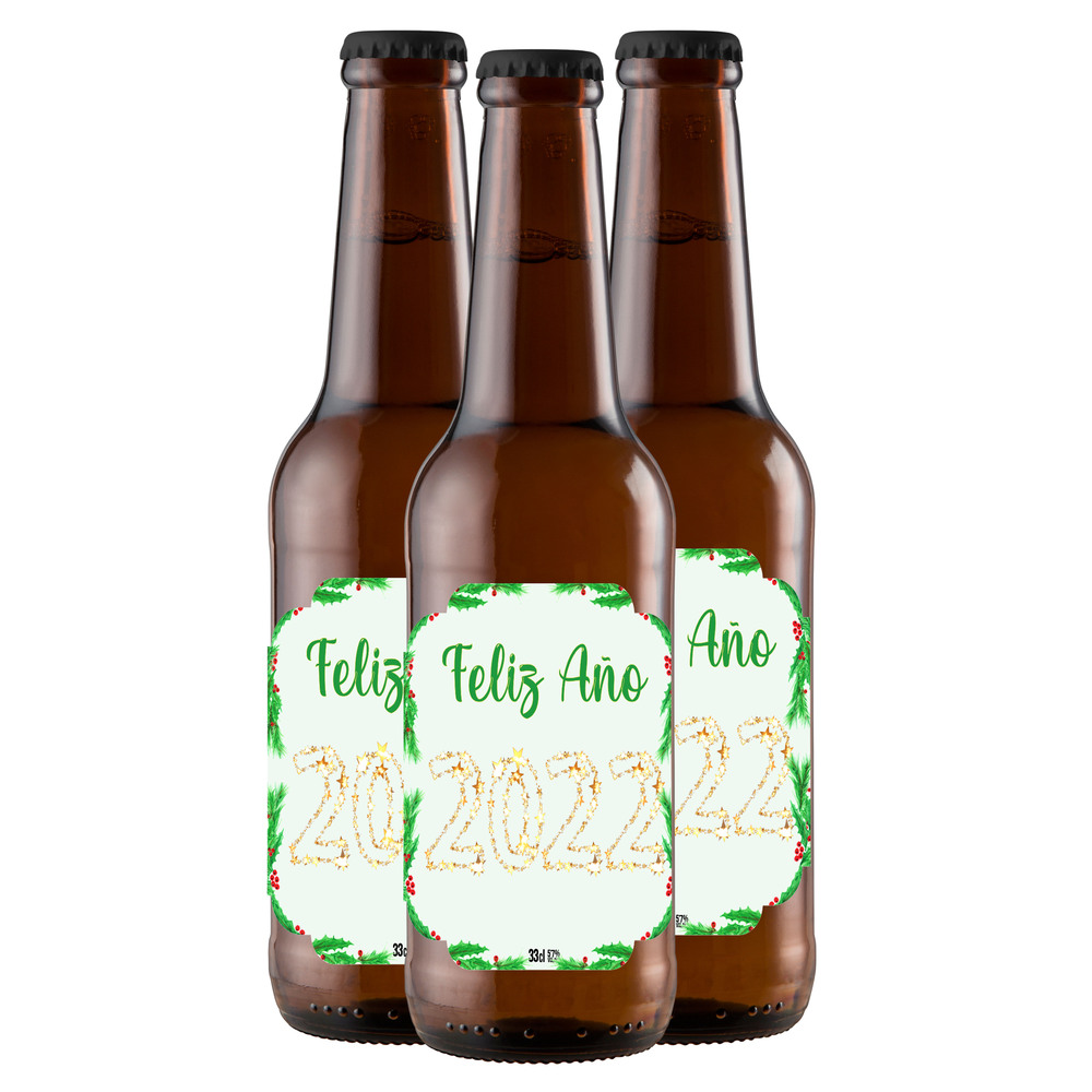 Feliz Año | Etiqueta Personalizada Navidad - Pack de Cervezas - Imagen 3
