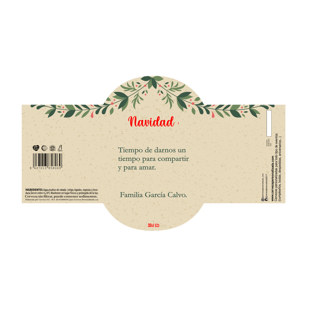 Navidad | Etiqueta Personalizada Navidad - Pack de Cervezas - Imagen 2