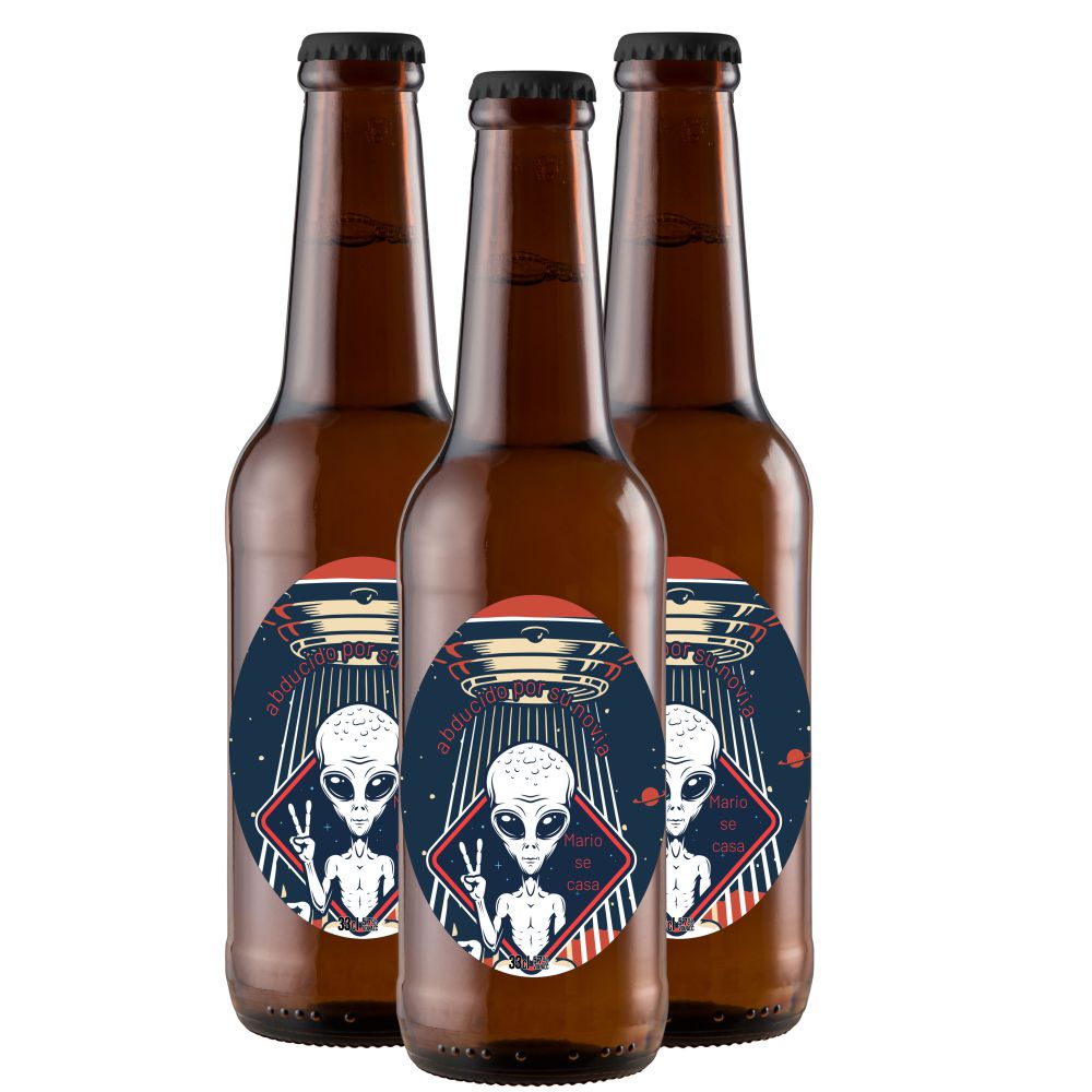 Ovni  | Etiqueta Personalizada Despedidas - Pack de Cervezas - Imagen 3