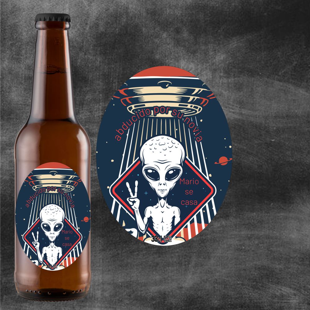 Ovni  | Etiqueta Personalizada Despedidas - Pack de Cervezas - Imagen 4